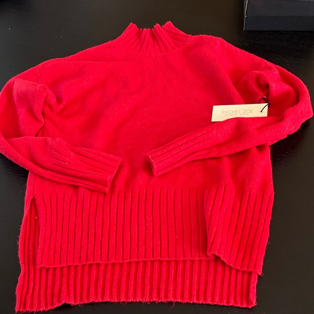 Rachel Zoe Vibrant Red Cowl Neck Sweater